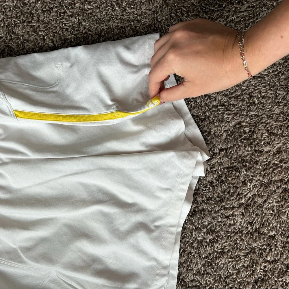 Nike Women's White and Yellow Shorts